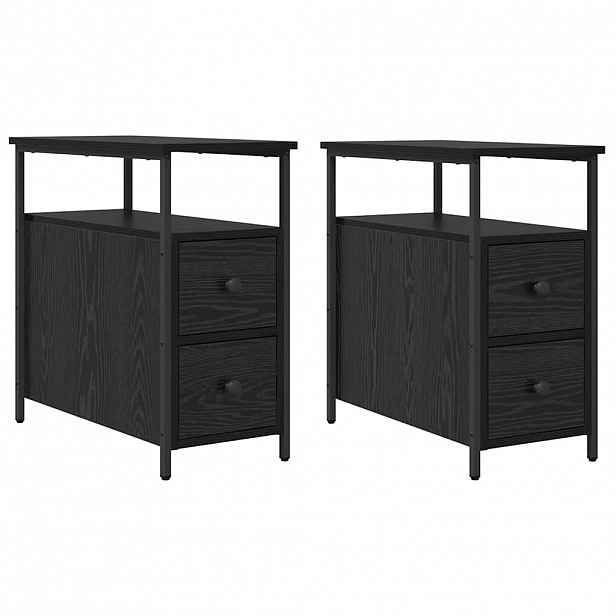 vidaXL Noční skříňka 2 ks Černý dub 30 x 60 x 60 cm Kompozitní dřevo