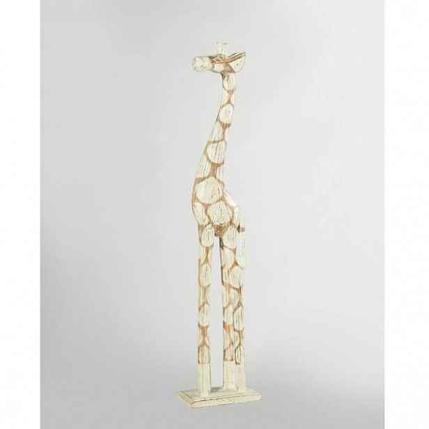 Žirafa dřevo bílá/přírodní 77cm