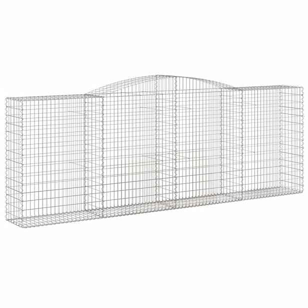 vidaXL Klenutý gabionový koš 400 x 50 x 140/160 cm pozinkované železo