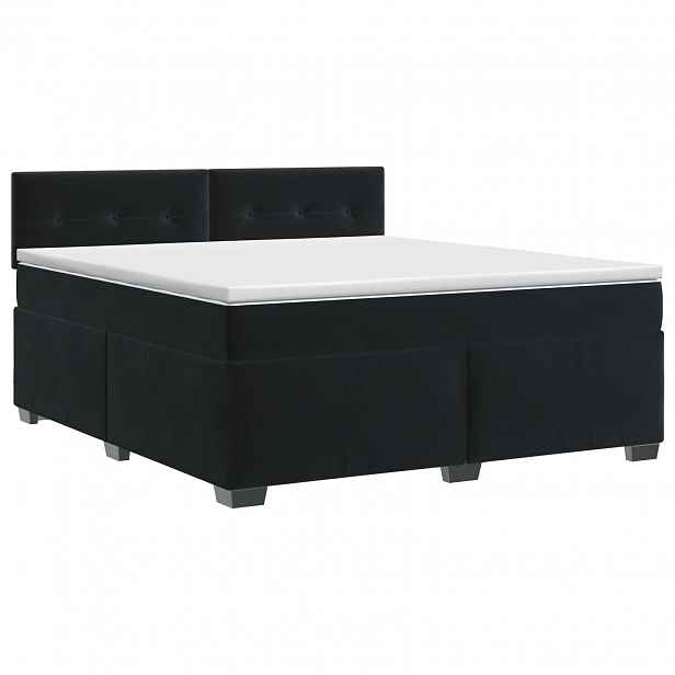 vidaXL Postel boxspring s matrací s čelo Černá 140 x 200 cm Samet