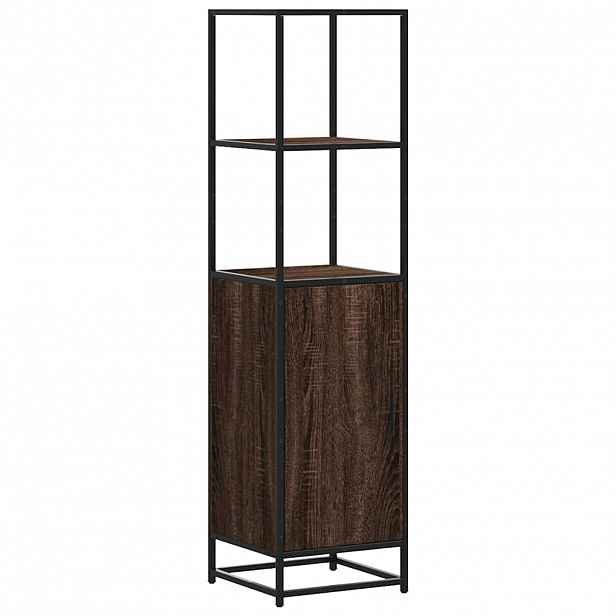 vidaXL Skříň highboard hnědý dub 35,5x35x139 cm kompozit a kov