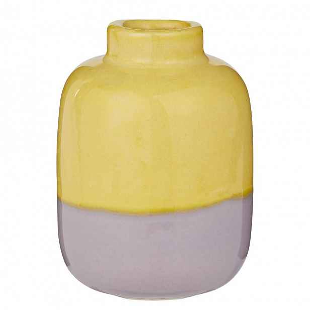 Butlers TWO TONE Váza 10 cm - žlutá/fialová