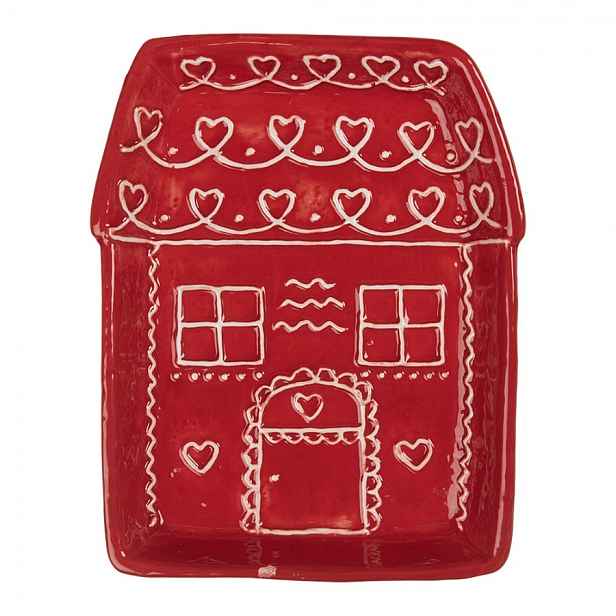 Keramický talířek perníková chaloupka Gingerbread Cott - 15*19*3 cm Clayre & Eef