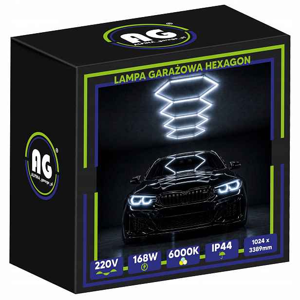 Led lampa Hexagon Stropní panel pro garáž dílnu 168W 6500K 102x339 Cm