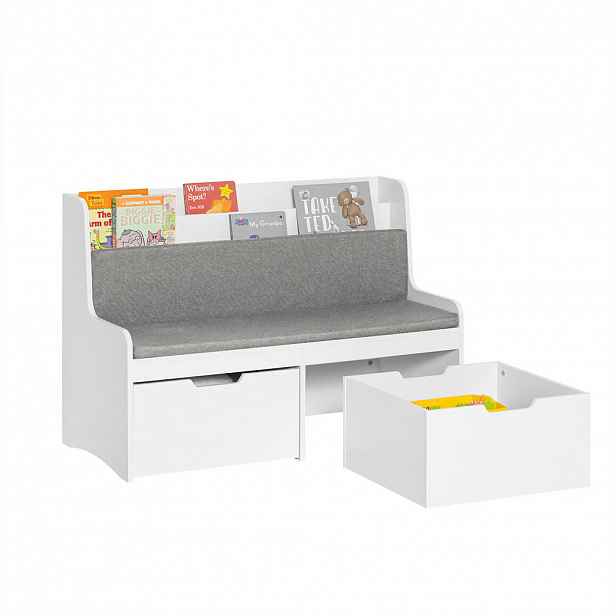 SoBuy BOX NA HRAČKY se 2 zásuvkami Bílá 100x45x70cm Moderní