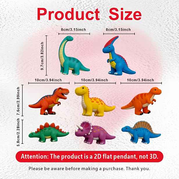 TEMU 8 ks Velké Kreslené Dinosauří Magnetické Nálepky na Myčku, 2D Ploché, 8 ks Roztomilých Tvarů Dinosaurů, Vhodné pro Dekoraci Lednice, Dekoraci