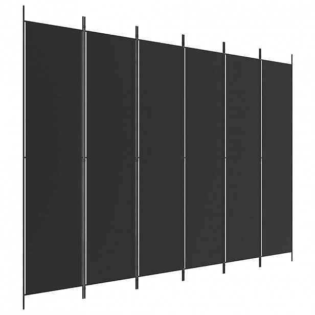 vidaXL 6dílný paraván černý 300x220 cm textil