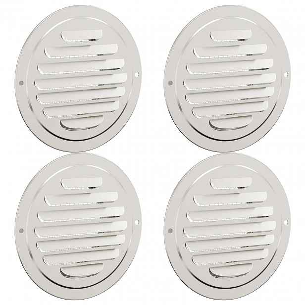 vidaXL Kryty vzduchových ventilátorů 4 ks Stříbrná 80 mm Nerezová ocel