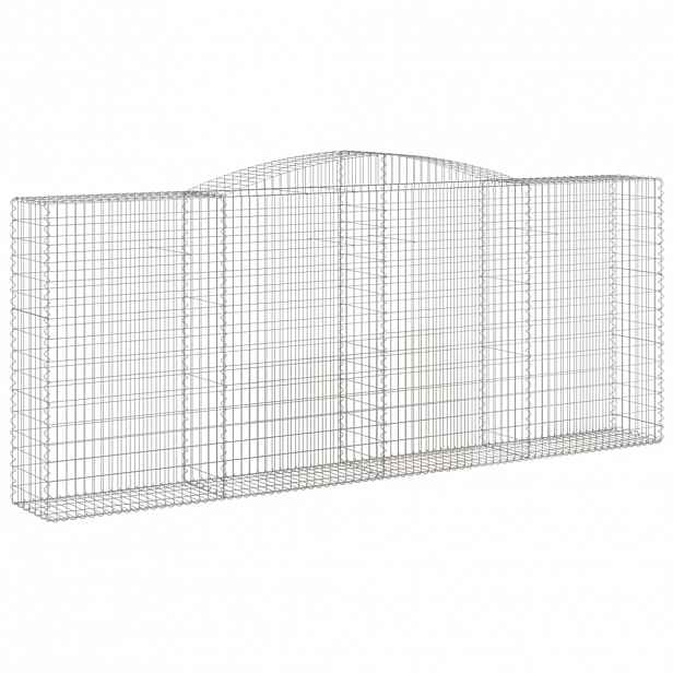 vidaXL Klenutý gabionový koš 400 x 50 x 160/180 cm pozinkované železo