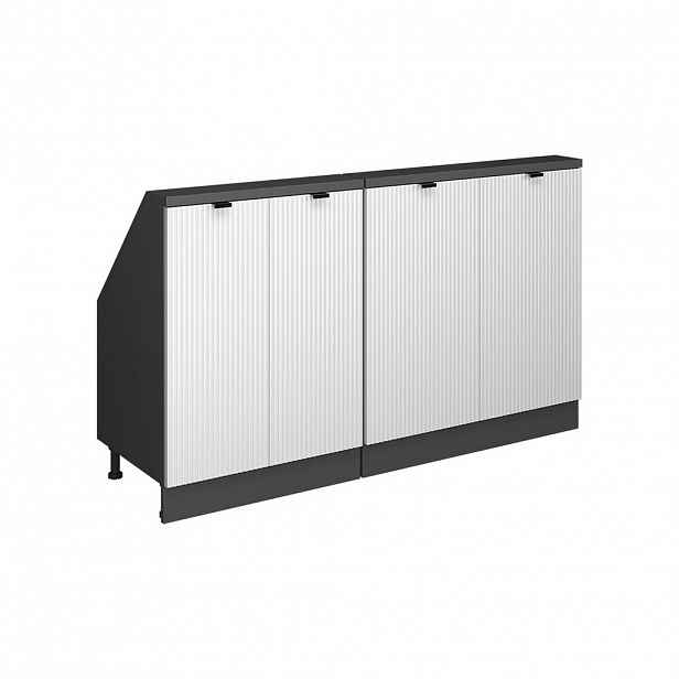 Vicco SADA SKŘÍNÍ PRO ŠIKMOU STŘECHU Rion Bílé zvlnění 140 cm Sada 2 kusů