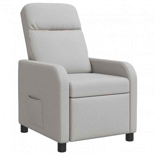 vidaXL Křeslo s funkcí ležení Oblačno šedá Textil