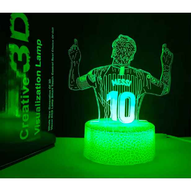 Lampička Lionel Messi 3D Led LM10 Fotbalový Dárek Goat Fc Barcelona