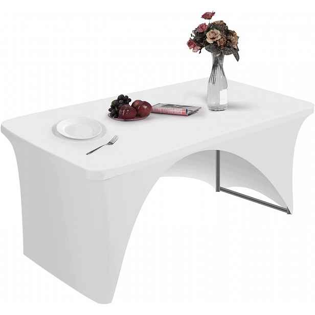 Obdélníkový Ubrus Na Stůl 183X75X75 CM, Bílý, Elastický Spandex