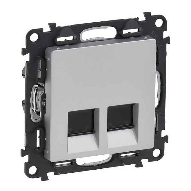 Zásuvka datová Legrand Valena Life CAT5e 2× RJ45 STP stíněná hliník