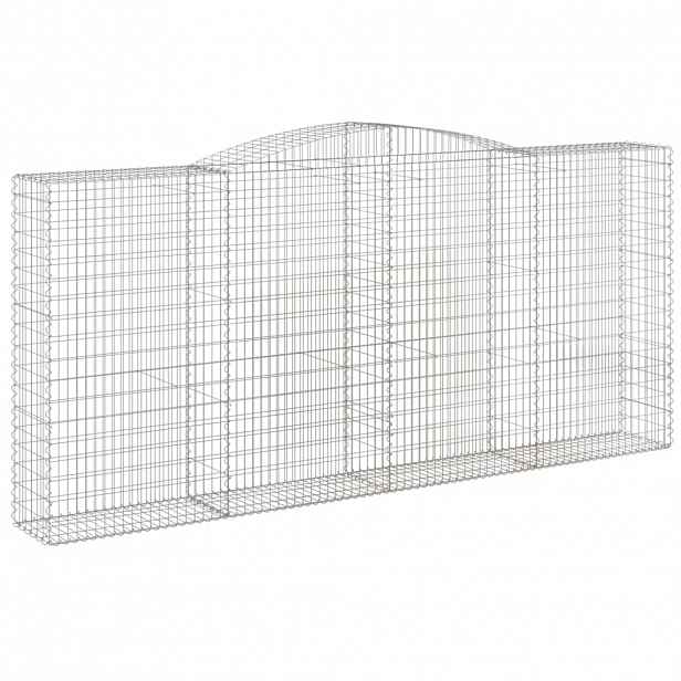 vidaXL Klenutý gabionový koš 400 x 50 x 180/200 cm pozinkované železo