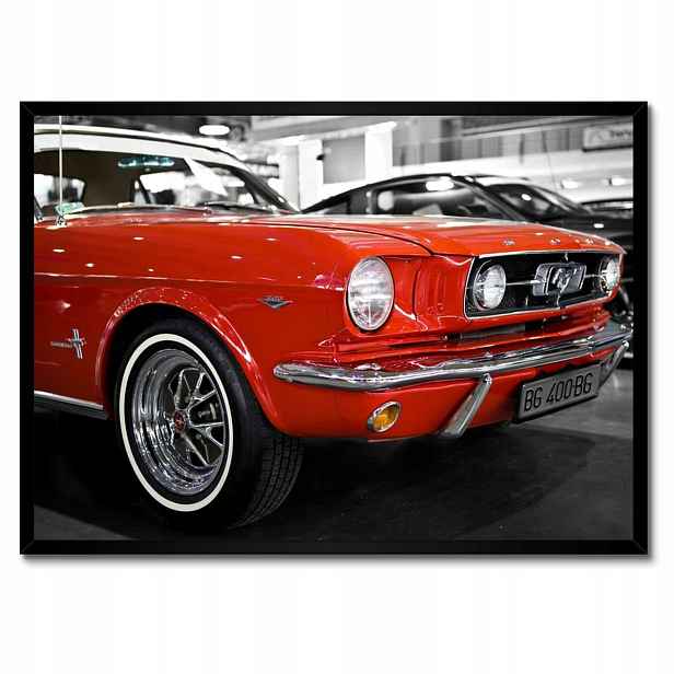 Plakáty v rámu 70x50 Červený Mustang