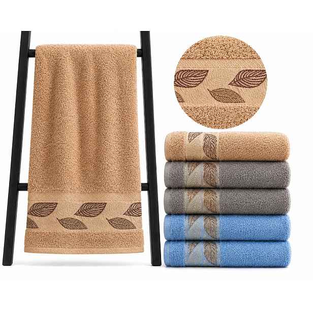 Bavlněné ručníky Ručník 70x140 Sada 6 ks Froté Měkké Absorpční 71N