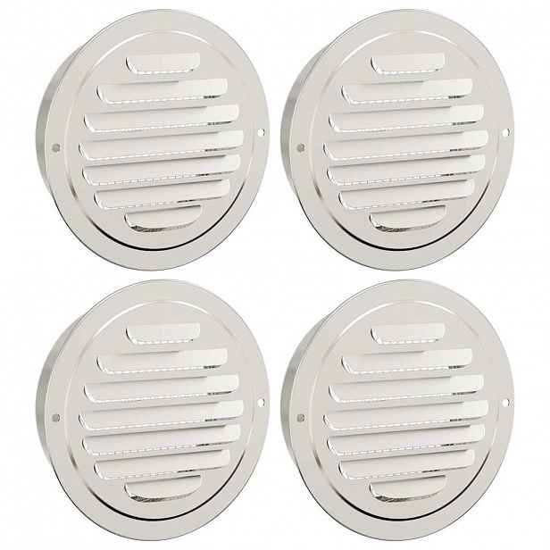 vidaXL Kryty vzduchových ventilátorů 4 ks Stříbrná 125 mm