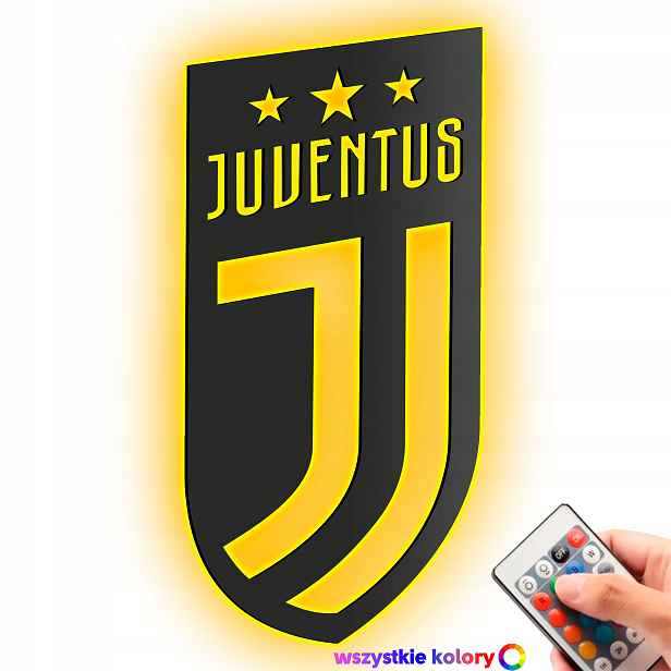 Dřevěný 3D obraz Fotbal Juventus Nástěnná Dekorace Noční Lampa Led