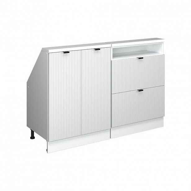 Vicco SADA SKŘÍNÍ PRO ŠIKMOU STŘECHU Rion Bílé zvlnění 120 cm Sada 2 kusů