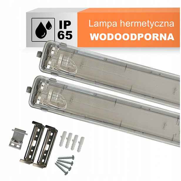 2x Led hermetické svítidlo pro zářivky 2x120 cm