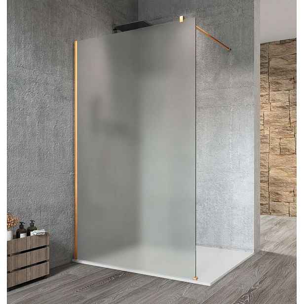 Gelco Vario - Sprchová stěna Walk-In, 80x200 cm, Coated glass, matná zlatá/matné sklo GX1480-01