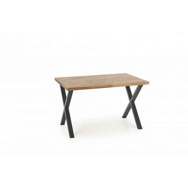 Jídelní stůl APEX masivní dubové dřevo / černá Halmar 140x85 cm