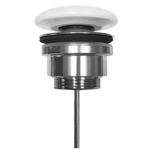 Kerasan Umyvadlová výpust 5/4“, click-clack, velká zátka, 5-65mm, keramika bílá