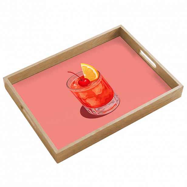 OnlyWow SERVÍROVACÍ PODNOS Sklenice - Kostky ledu - Citron - Třešeň 50x35 cm
