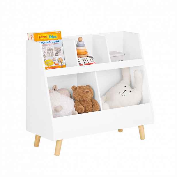 SoBuy DĚTSKÁ KNIHOVNA s 1 policí Bílá 86x36x78cm Nordický