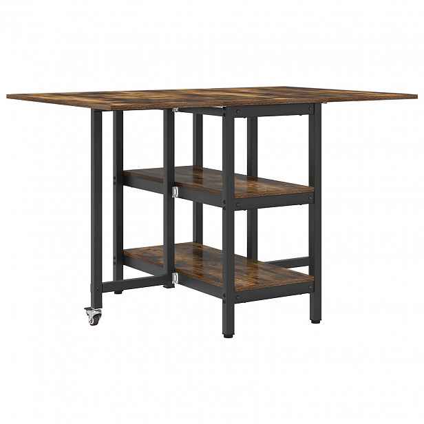 vidaXL Jídelní stůl 122 x 80 x 76,5 cm Kompozitní dřevo Kouřový dub