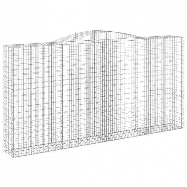 vidaXL Klenutý gabionový koš 400 x 50 x 200/220 cm pozinkované železo