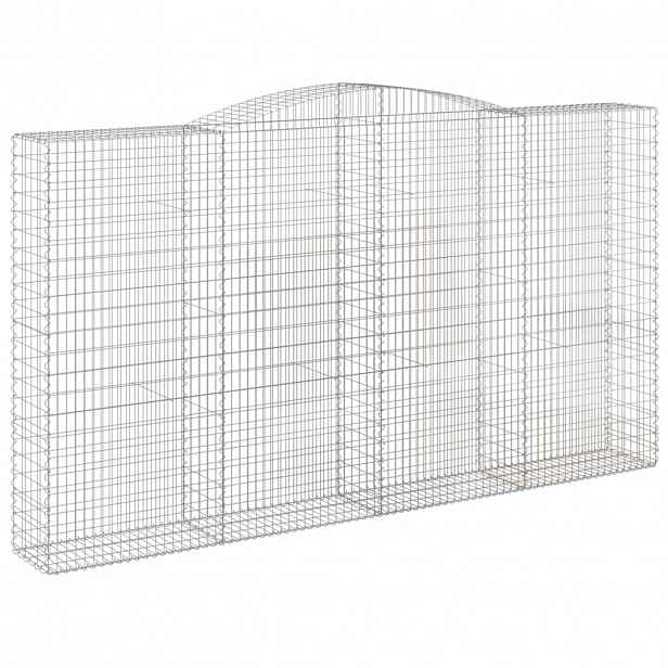 vidaXL Klenutý gabionový koš 400 x 50 x 220/240 cm pozinkované železo
