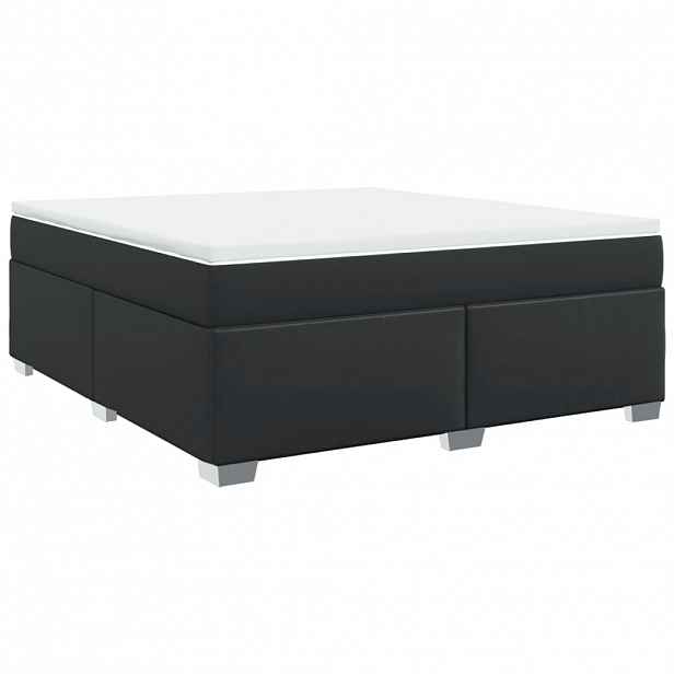 vidaXL Box spring postel s matrací černá 180x200 cm umělá kůže