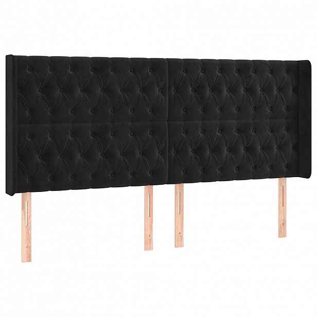 vidaXL Čelo postele typu ušák černé 183x16x118/128 cm samet
