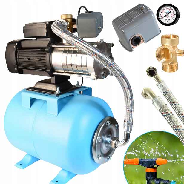 Hydrofor 24 L Čerpadlo Inox S Příslušenstvím 750 W 70 L/min Zavlažování Prémiová Kvalita