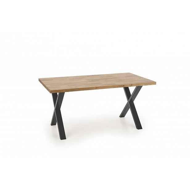 Jídelní stůl APEX masivní dubové dřevo / černá Halmar 160x90 cm