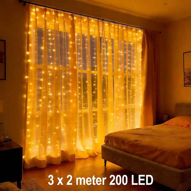 TEMU 1 ks 100/200/300 LED světelný řetěz, teplé LED světlo, dekorativní světelný řetěz, blikající pohádková světla do ložnice s 8 režimy svícení,