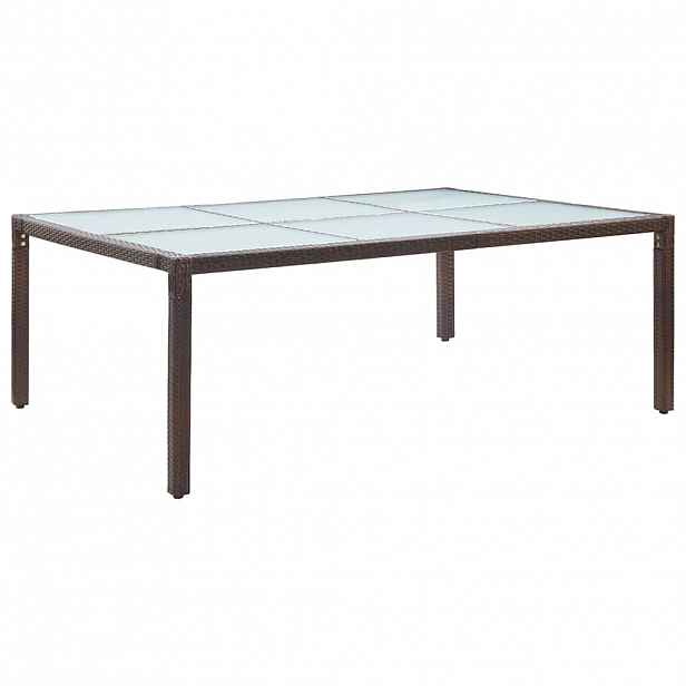 vidaXL Venkovní jídelní stůl hnědý 200 x 150 x 74 cm polyratan