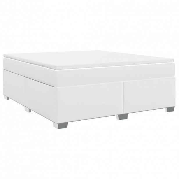 vidaXL Box spring postel s matrací bílá 180x200 cm umělá kůže