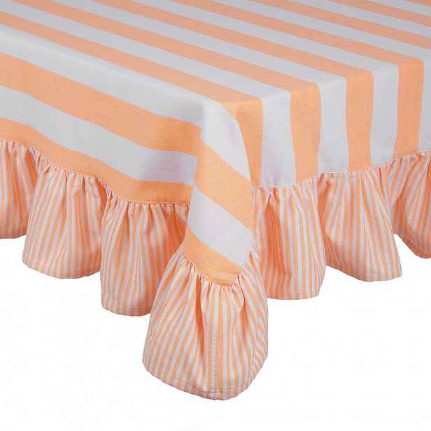 Butlers LITTLE ITALY Ubrus 170 x 300 cm - oranžová/bílá
