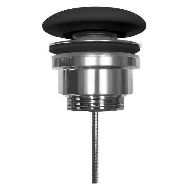 Kerasan Umyvadlová výpust 5/4“, click-clack, velká zátka, 5-65mm, keramika, černá mat