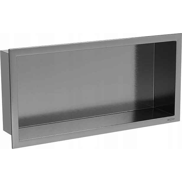 Mexen X-Wall-R nerezová polička do niky s lemem 45 × 20 cm, broušená gun grey