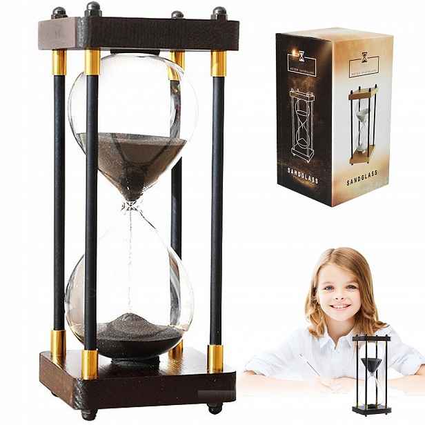 Přesýpací hodiny 30 minut Bedee Dřevěná dekorace pro kancelář a dům 23 x 9,5 cm