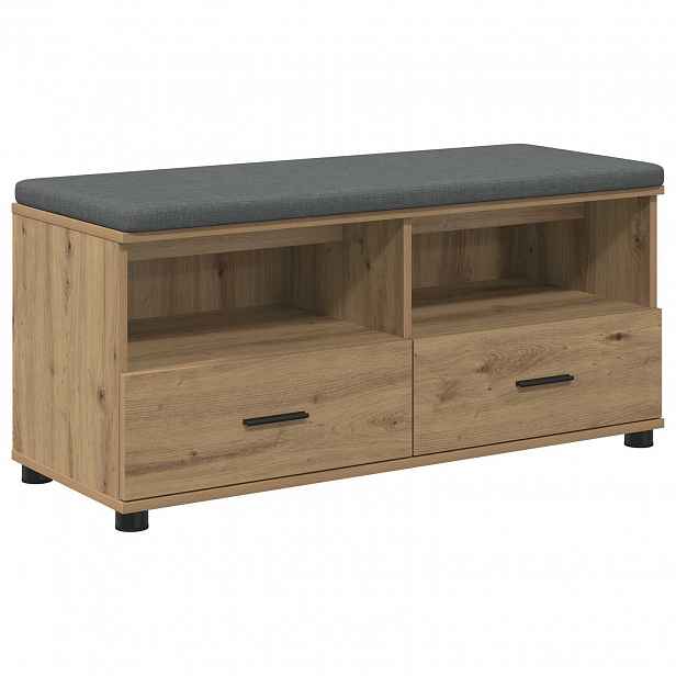 vidaXL Lavice na boty s polstrováním Dub artisan 100 x 38 x 46 cm