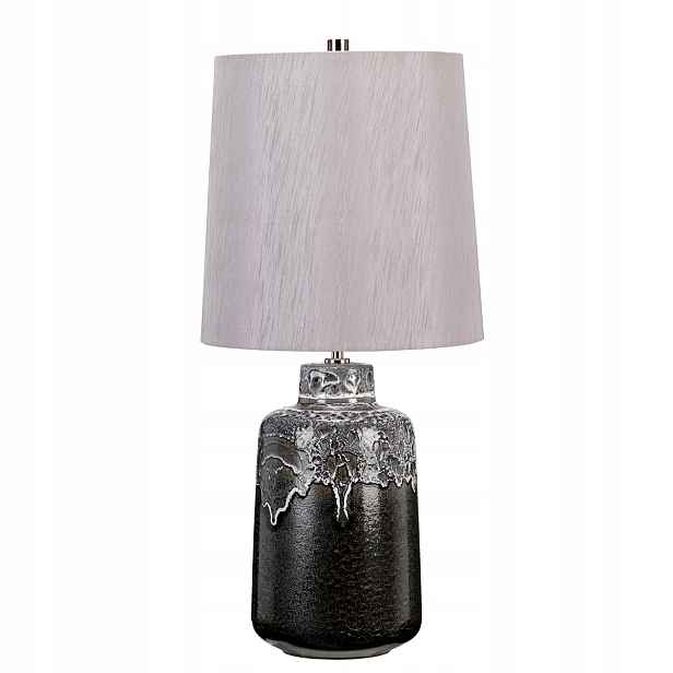 Keramická stolní lampa černá bílá stříbrná 65 cm rustikální Elstead