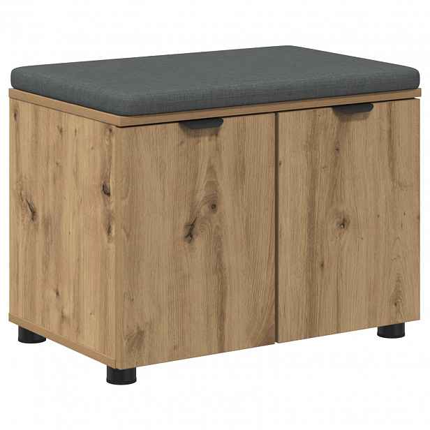 vidaXL Lavice na boty s polstrováním Dub artisan 60 x 38 x 46 cm