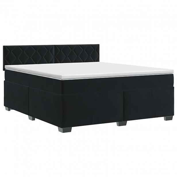 vidaXL Postel boxspring s matrací s čelo Černá 140 x 200 cm Samet