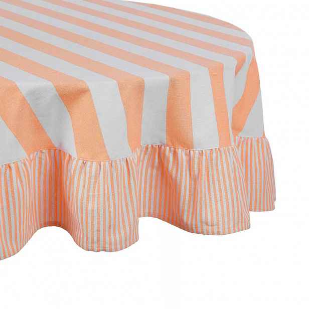 Butlers LITTLE ITALY Ubrus kulatý 180 cm - oranžová/bílá
