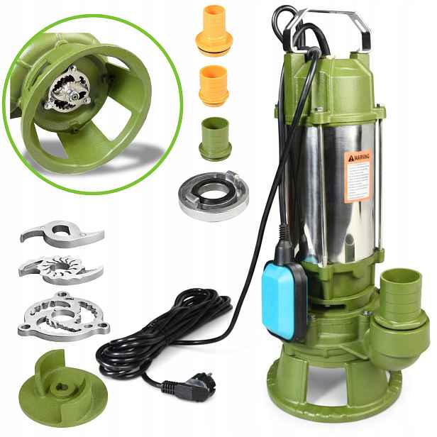 Čerpadlo Do Žumpy 1100 W S Drtičem 340 l/min Silné, Litinové Pro Odpadní Vodu